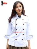  Áo Bếp Nữ Trắng Tay Dài 