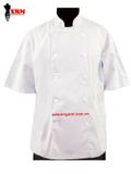 Áo Bếp Nam Trắng Tay Ngắn 