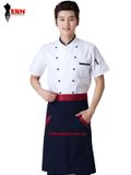  Áo Bếp Nam Trắng Tay Ngắn 