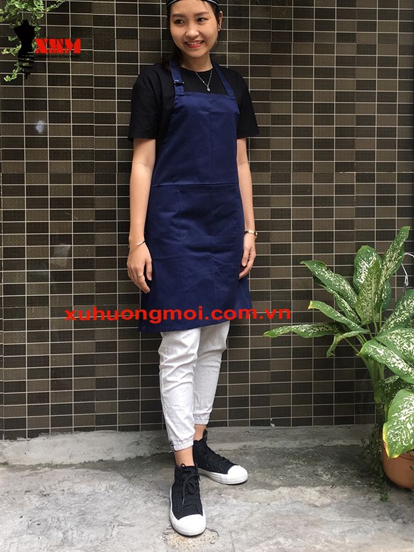  Tạp Dề Yếm Xanh Navy 