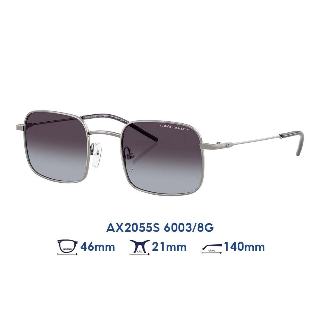 Kính mát Armani Exchange AX2055S 6003/8G 