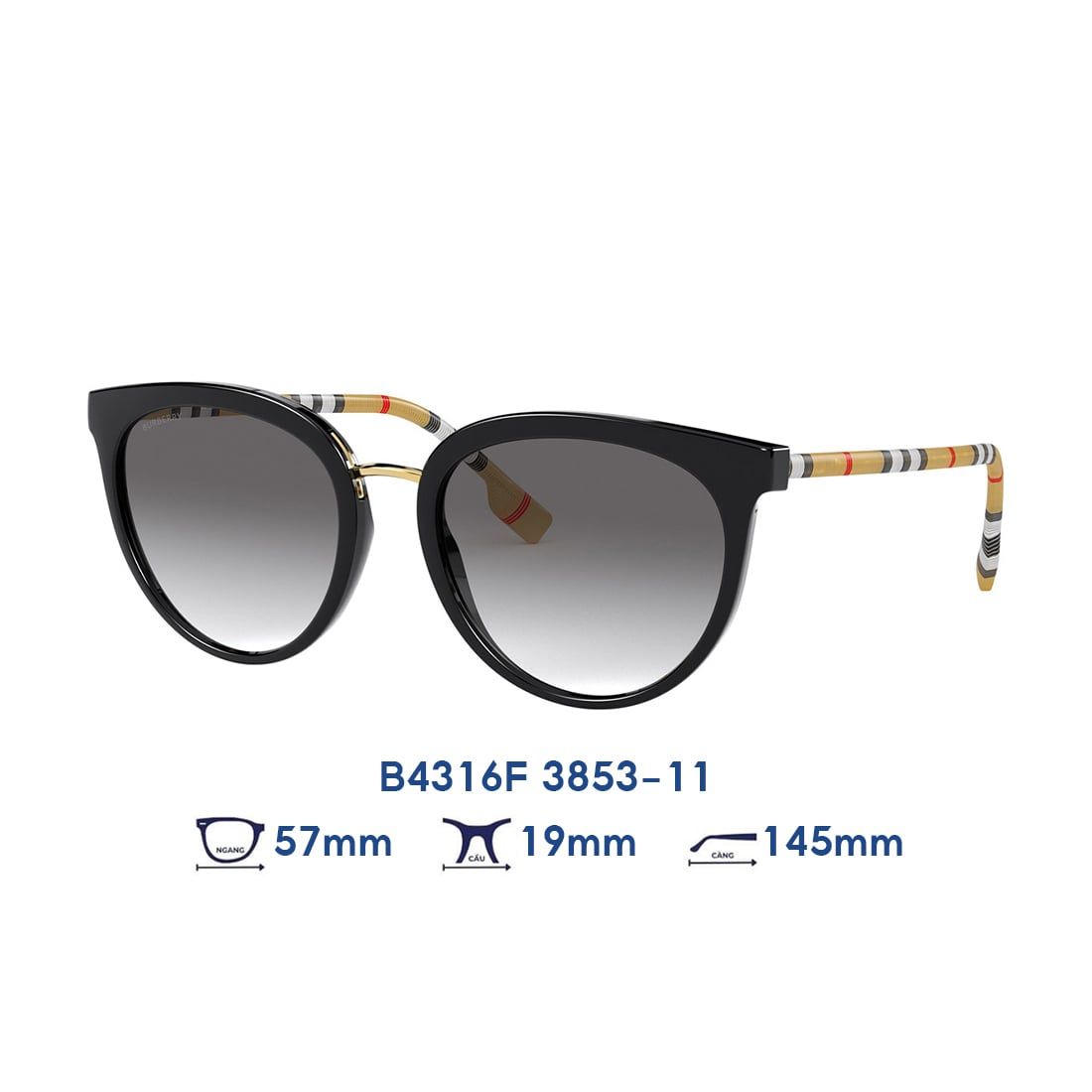  Kính mát BURBERRY B4316F 3853/11 