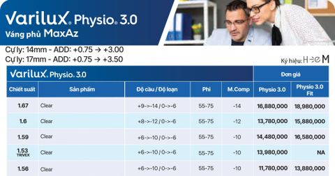 Tròng Kính Đa Tròng Essilor Varilux Physio 3.0 Váng Max AZ - Lab Việt Nam