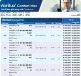  Tròng Đánh Essilor Varilux Comfort Max Váng Phủ Crizal Rock (Đặt Lab Nước Ngoài) 