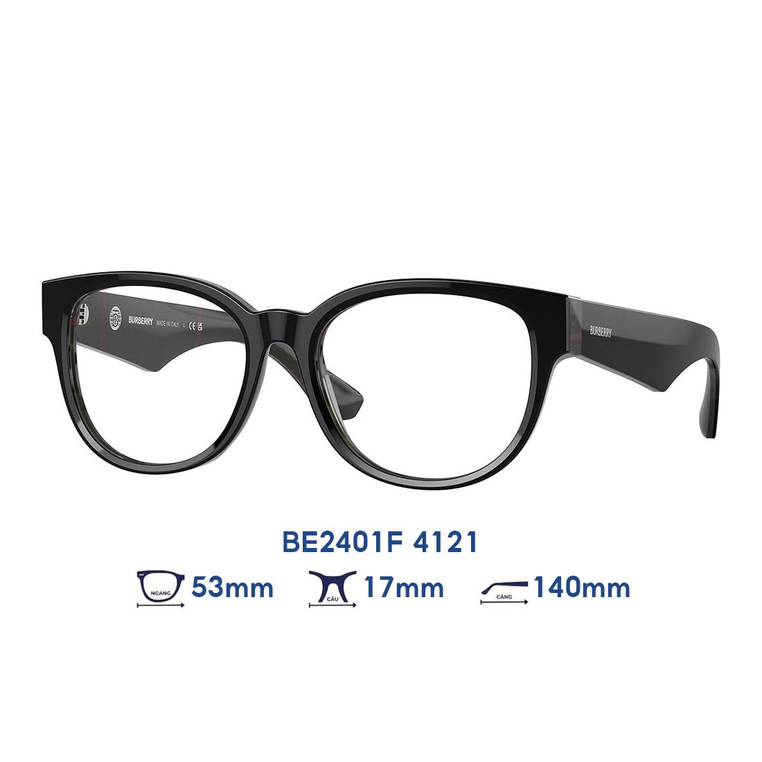 Gọng kính BURBERRY BE2401F 4121 đen