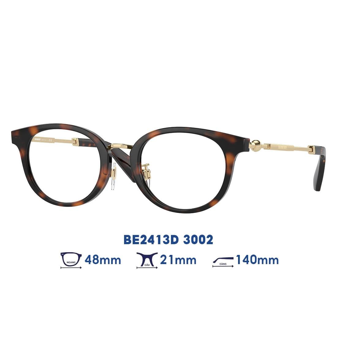 Gọng kính BURBERRY BE2413D 3002 màu đồi mồi