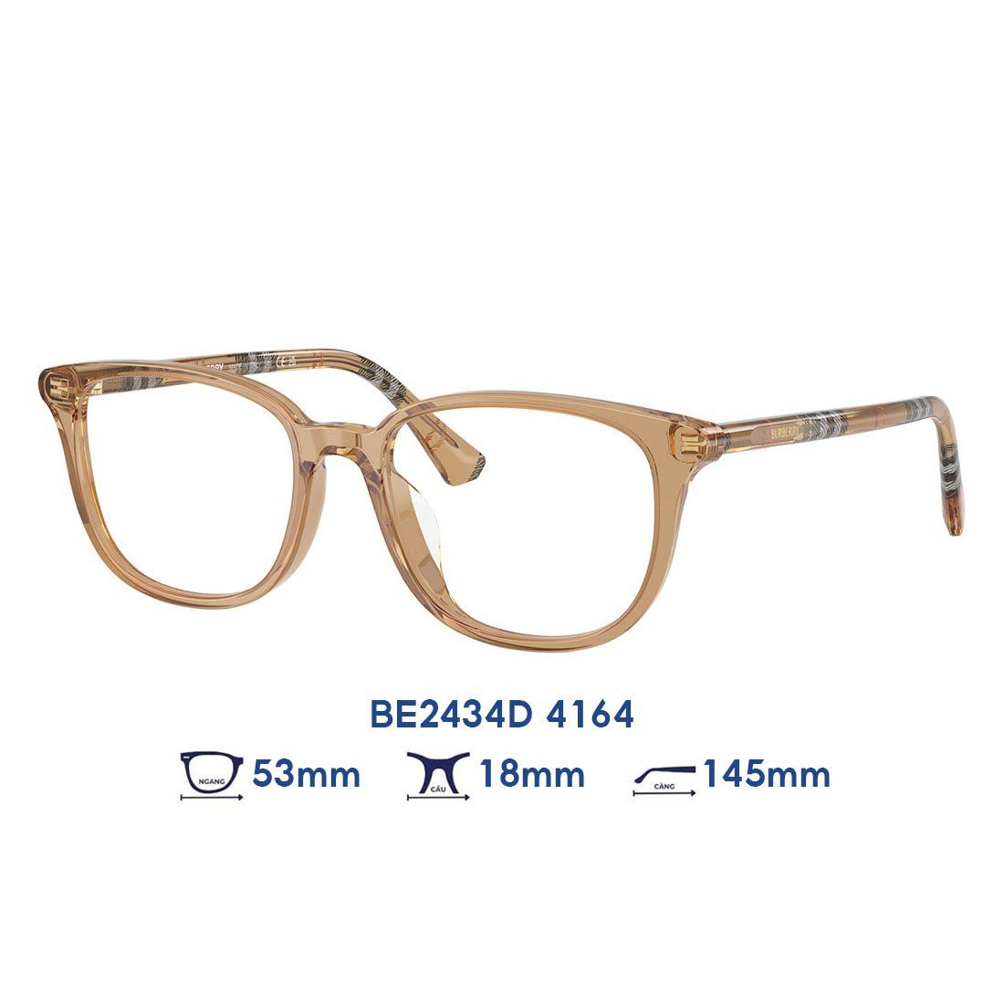 Gọng kính BURBERRY BE2434D 4164 Màu Be