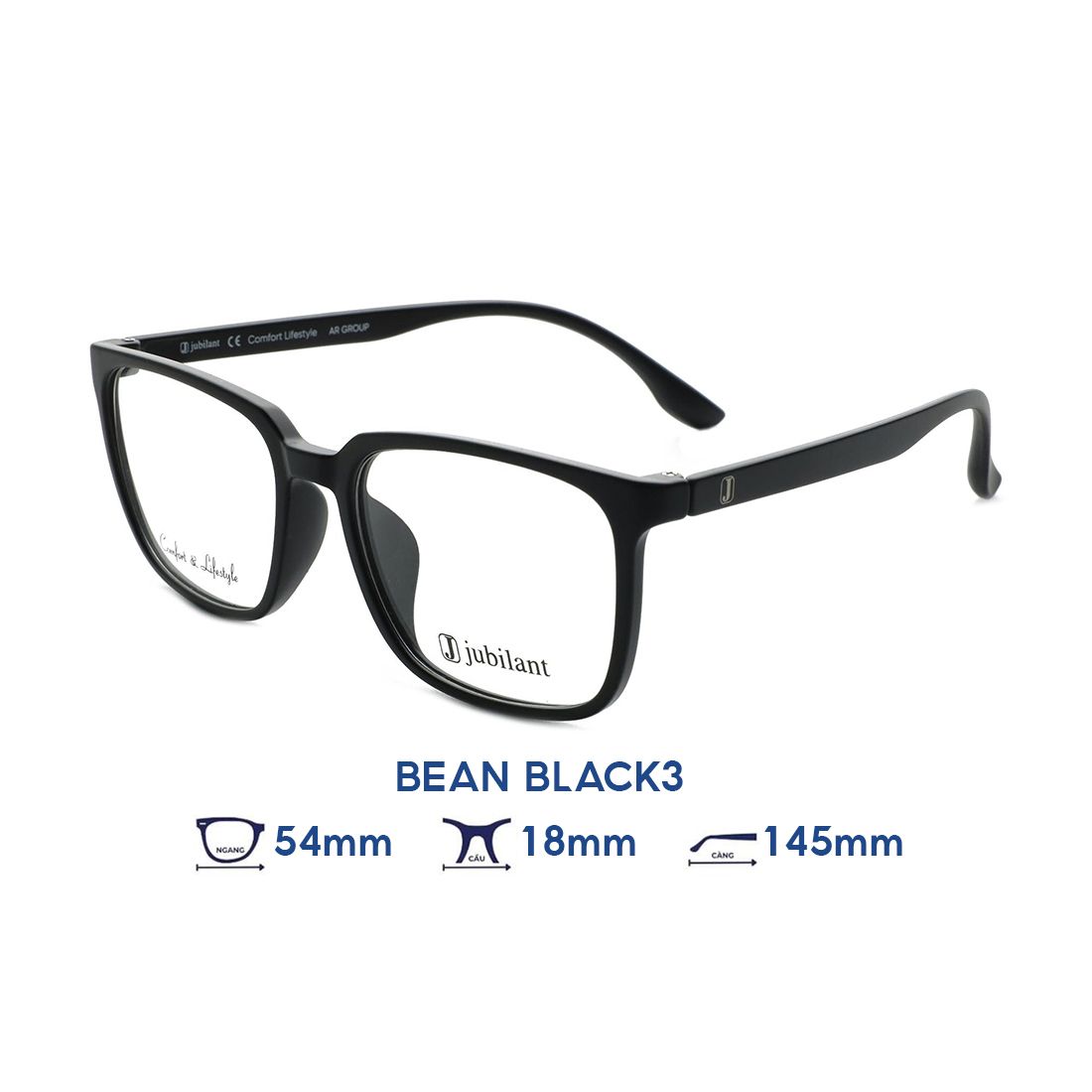  Gọng kính JUBILANT BEAN BLACK3 