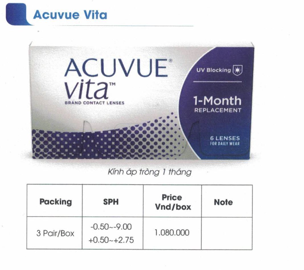  Kính áp tròng ACUVUE Vita 