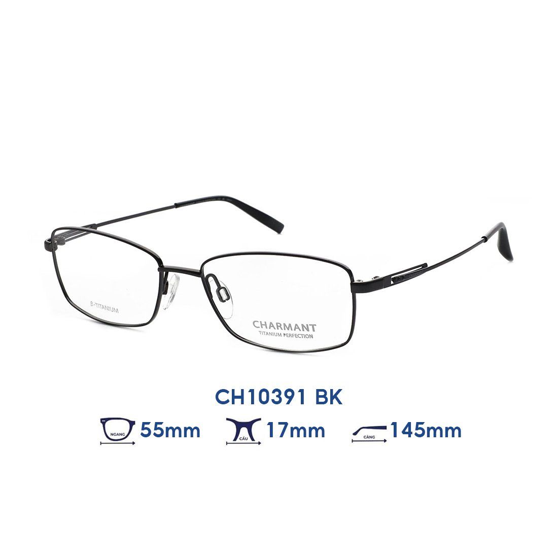  Gọng kính CHARMANT CH10391 BK 