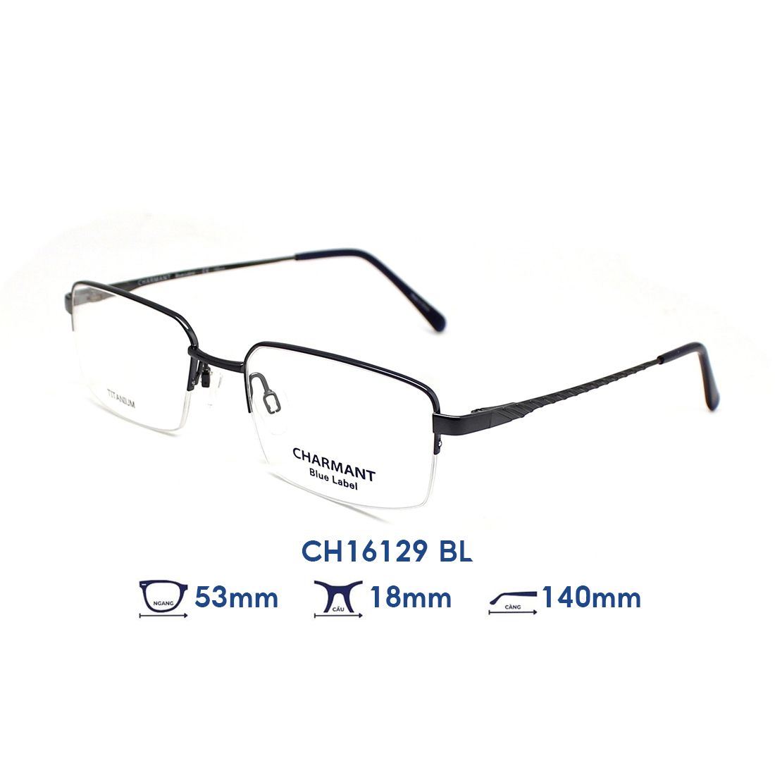 Gọng kính CHARMANT BLUE CH16129 BL 