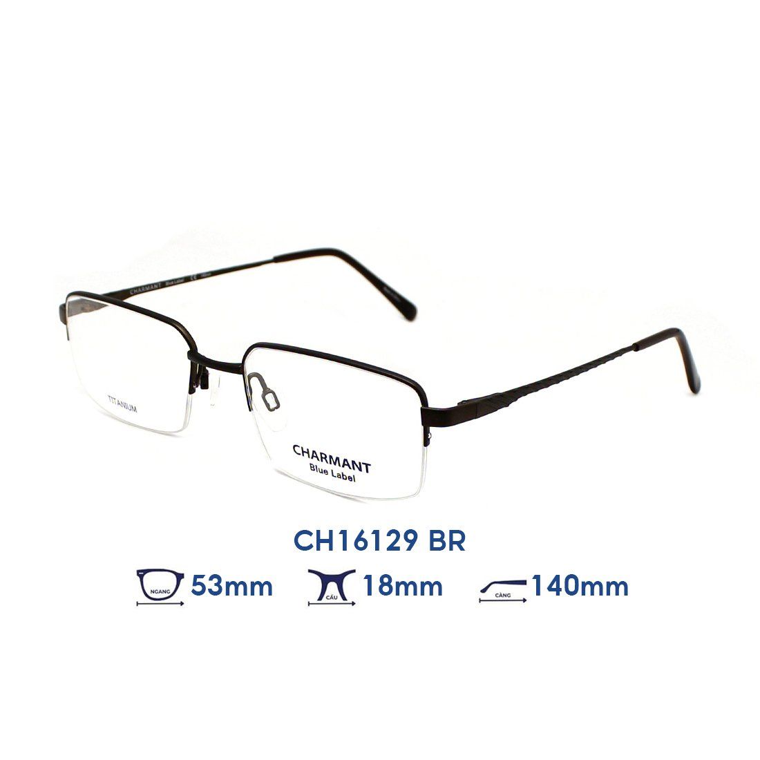  Gọng kính CHARMANT BLUE CH16129 BR 
