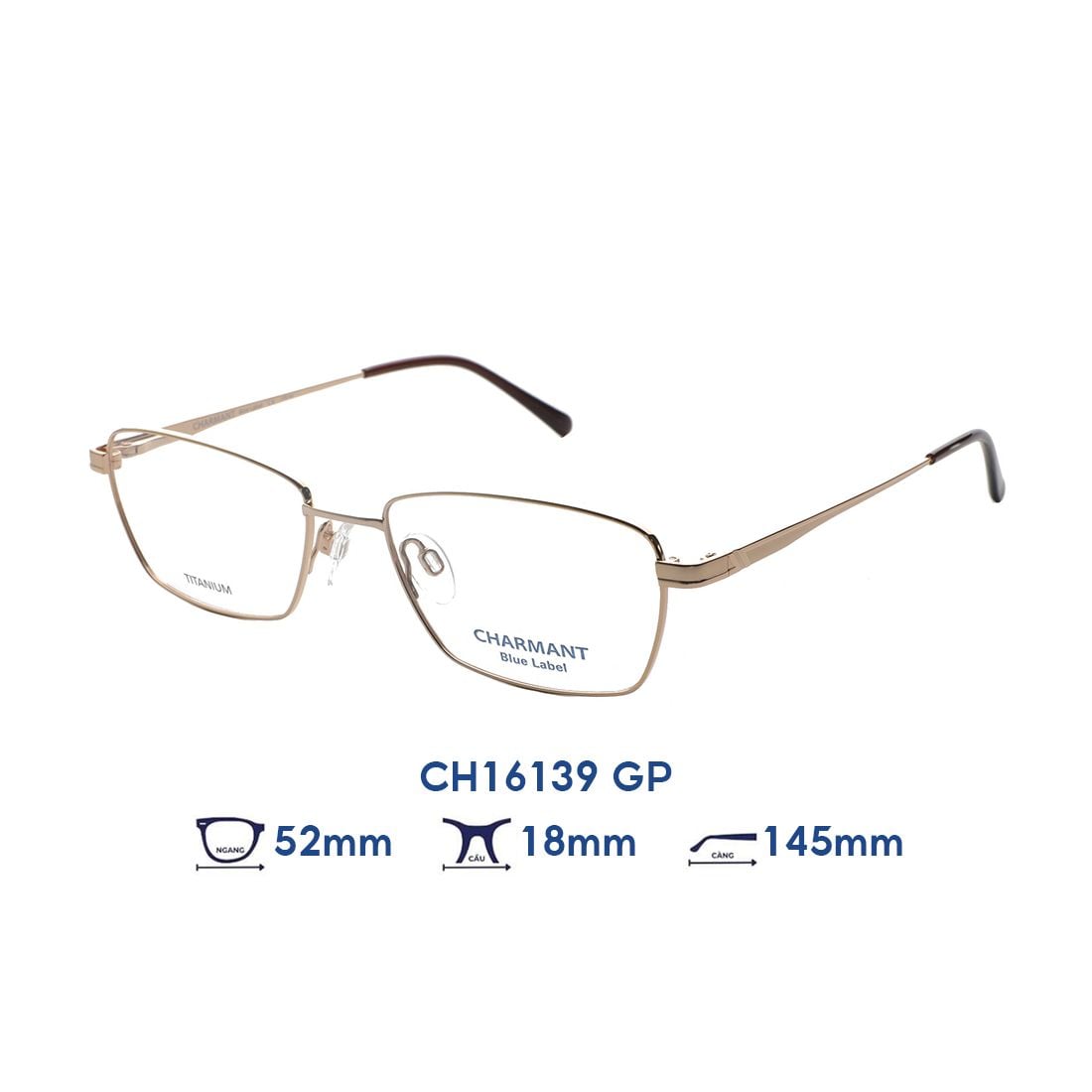  Gọng kính CHARMANT BLUE CH16139 GP 