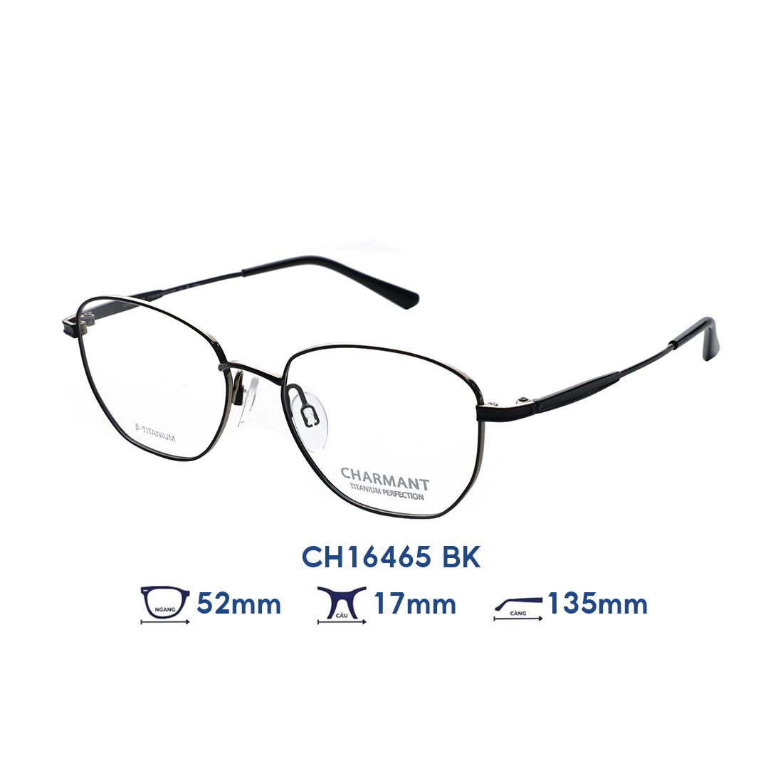  Gọng kính CHARMANT CH16465 BK 