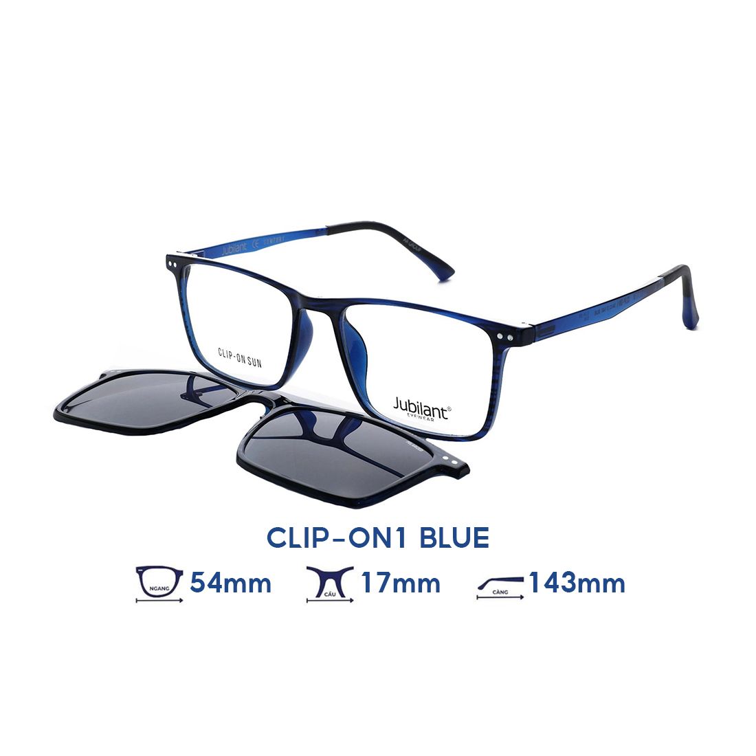  Kính mát JUBILANT CLIP-ON1 BLUE 