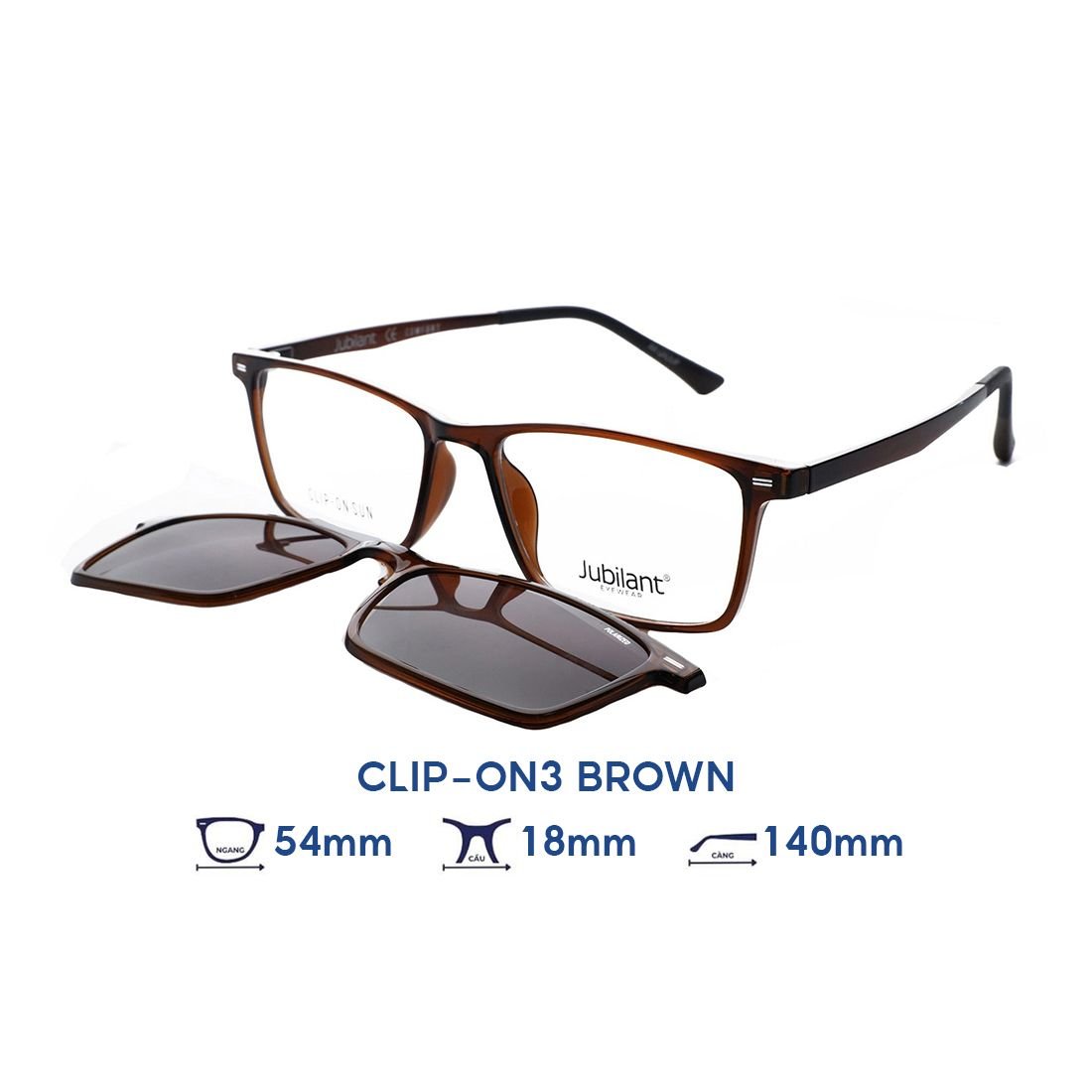  Kính mát JUBILANT CLIP-ON3 BROWN 