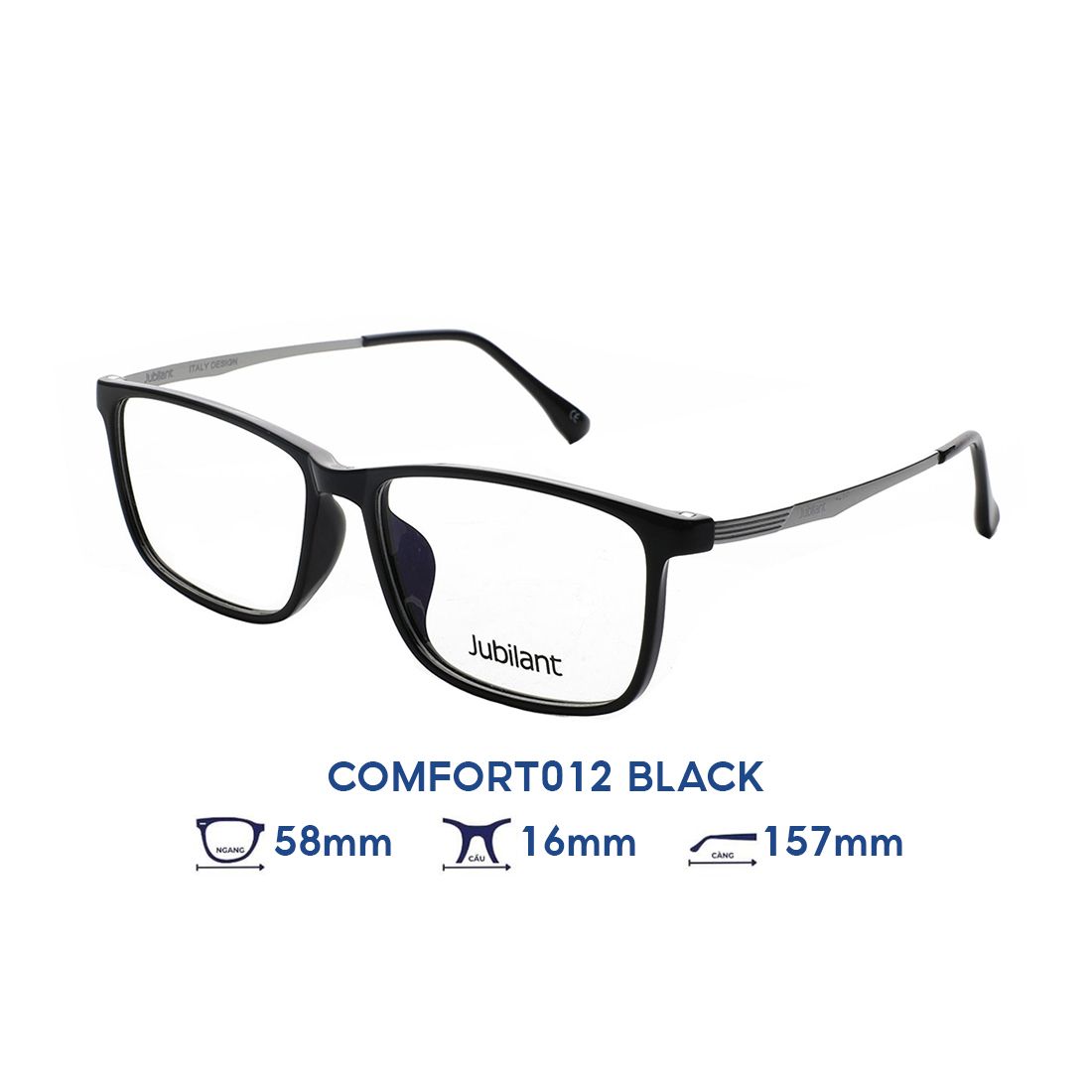  Gọng kính JUBILANT COMFORT012 BLACK 