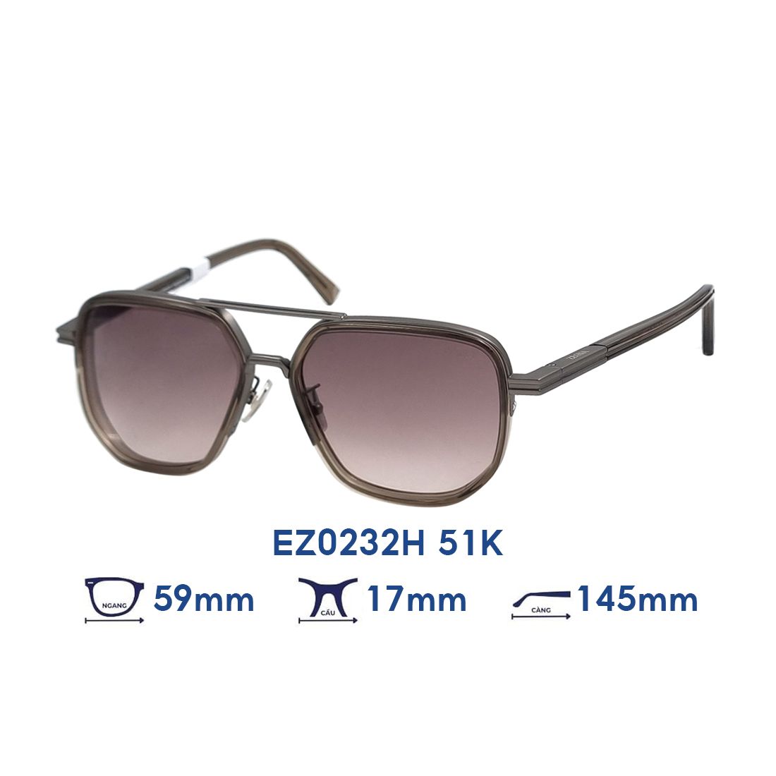  Kính mát Ermenegildo Zegna EZ0232H 51K 