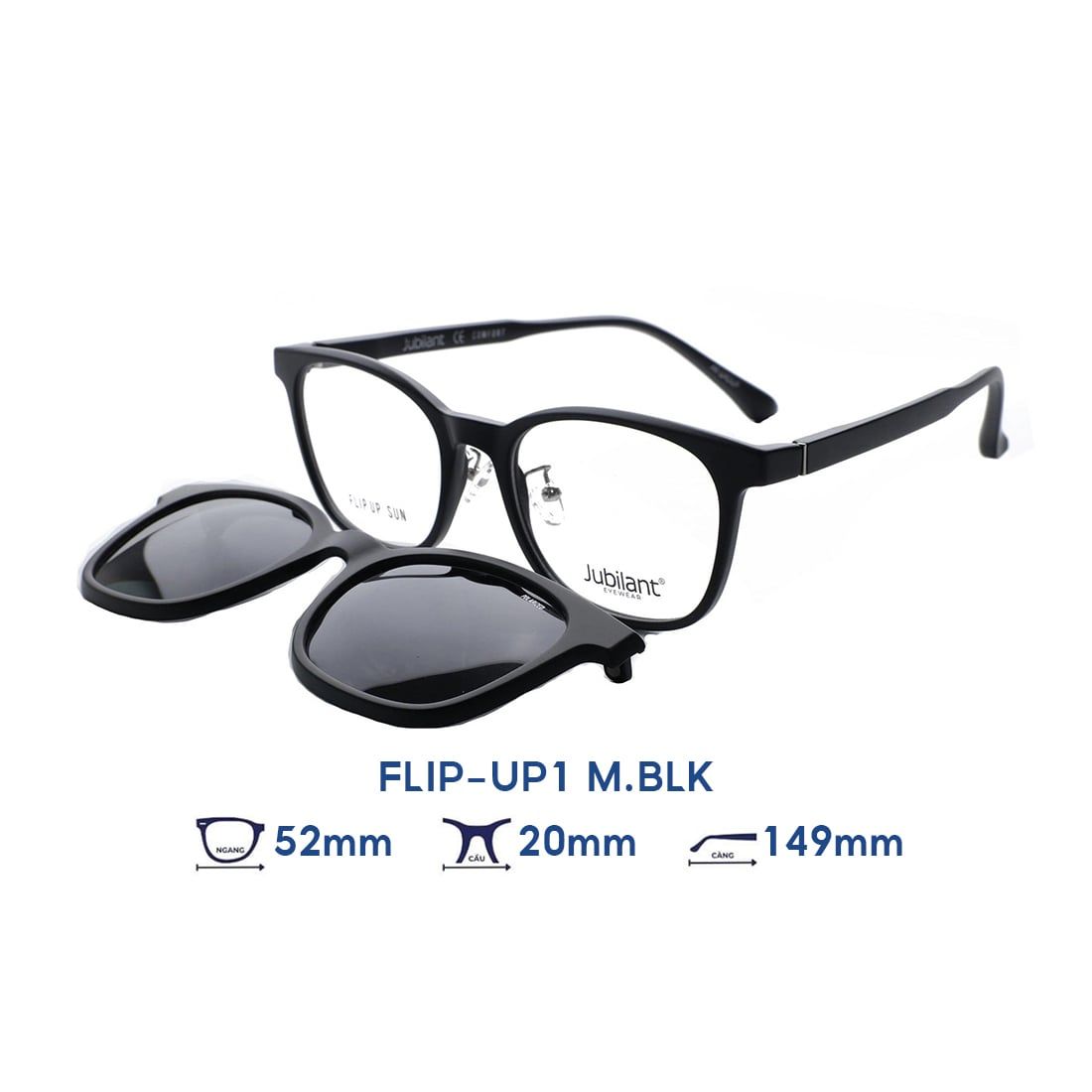  Kính mát JUBILANT FLIP-UP1 M.BLK 