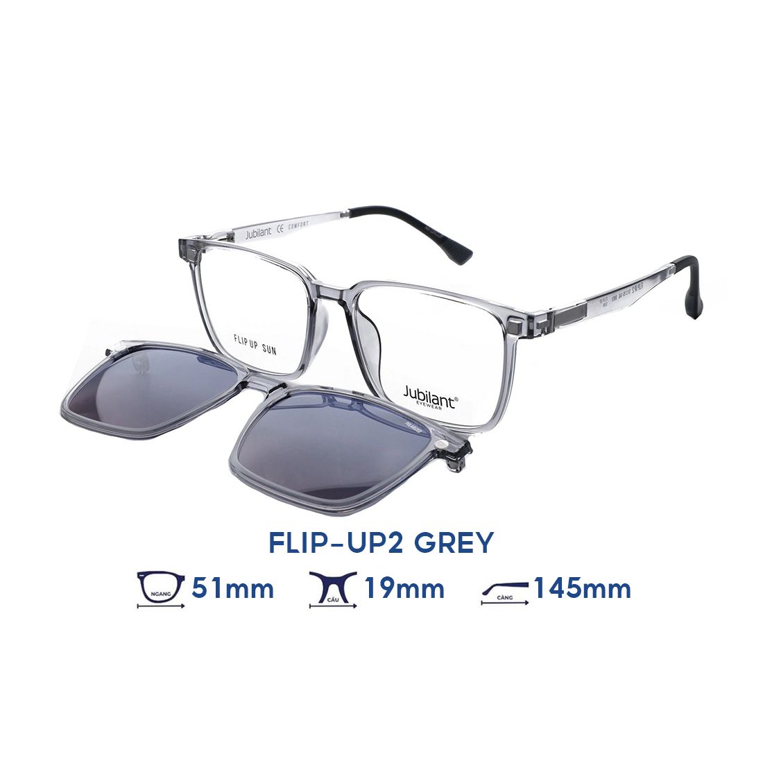  Kính mát JUBILANT FLIP-UP2 GREY 