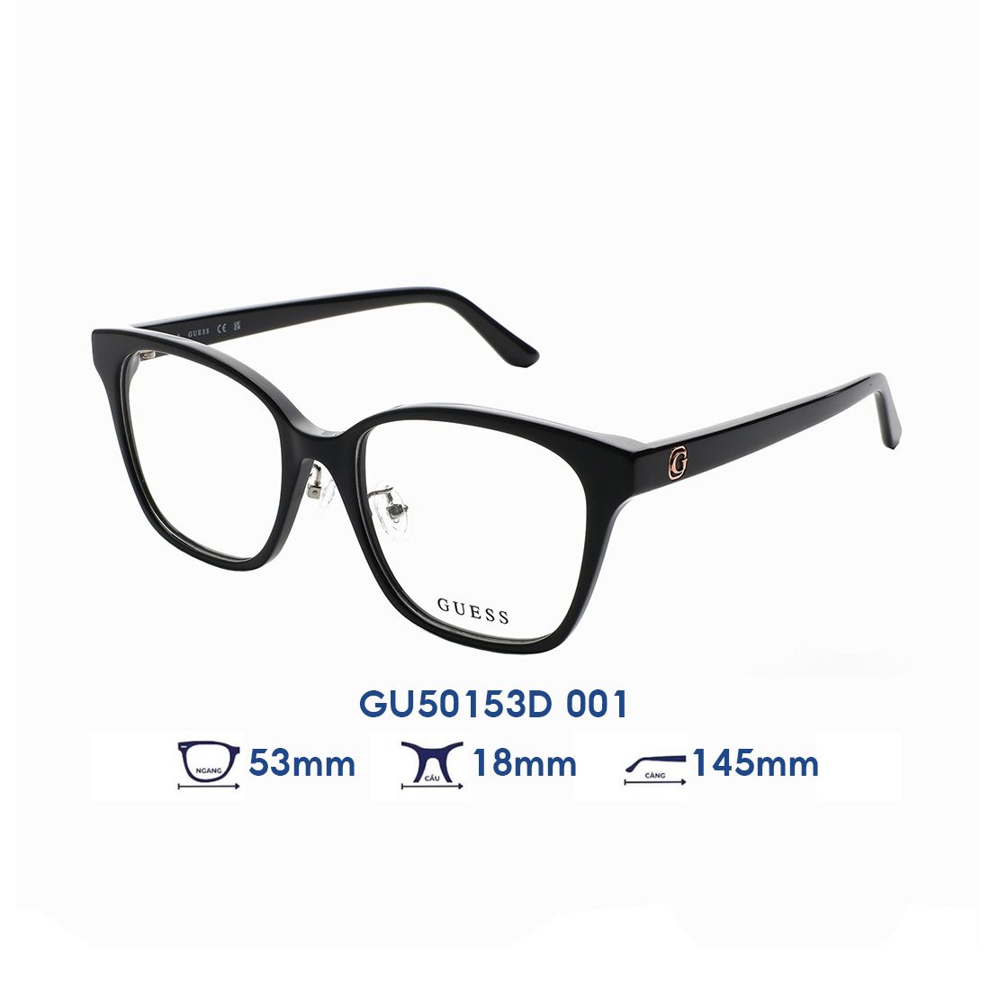  Gọng kính GUESS GU50153D 001 