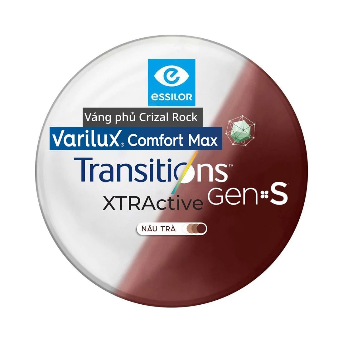  Tròng Đánh Essilor Varilux Comfort Max Váng Phủ Crizal Rock (Đặt Lab Nước Ngoài) 