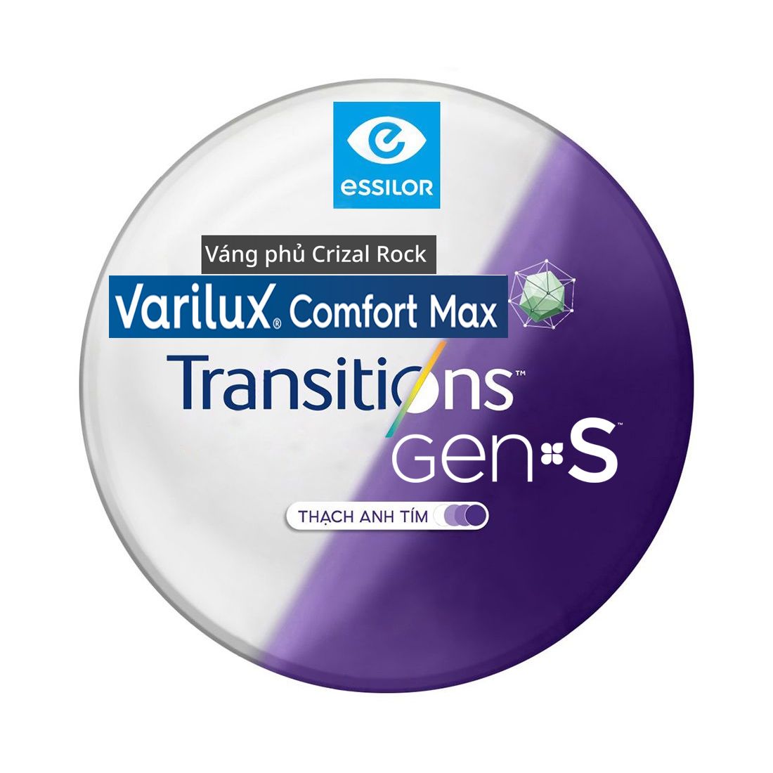  Tròng Đánh Essilor Varilux Comfort Max Váng Phủ Crizal Rock (Đặt Lab Nước Ngoài) 