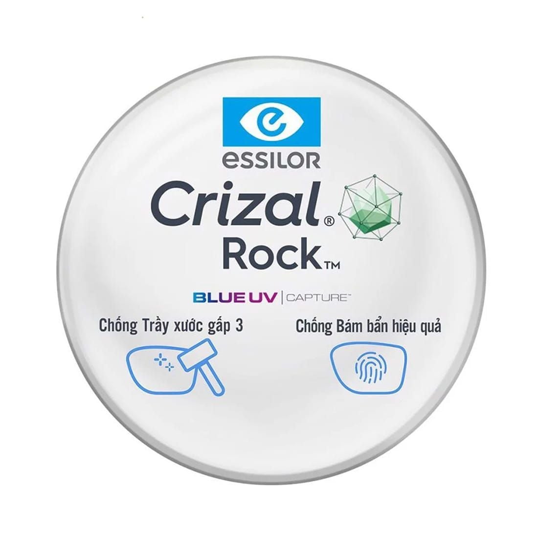  Tròng Đơn Essilor đánh váng Crizal Rock - Đủ Chiết Suất & Công Nghệ 