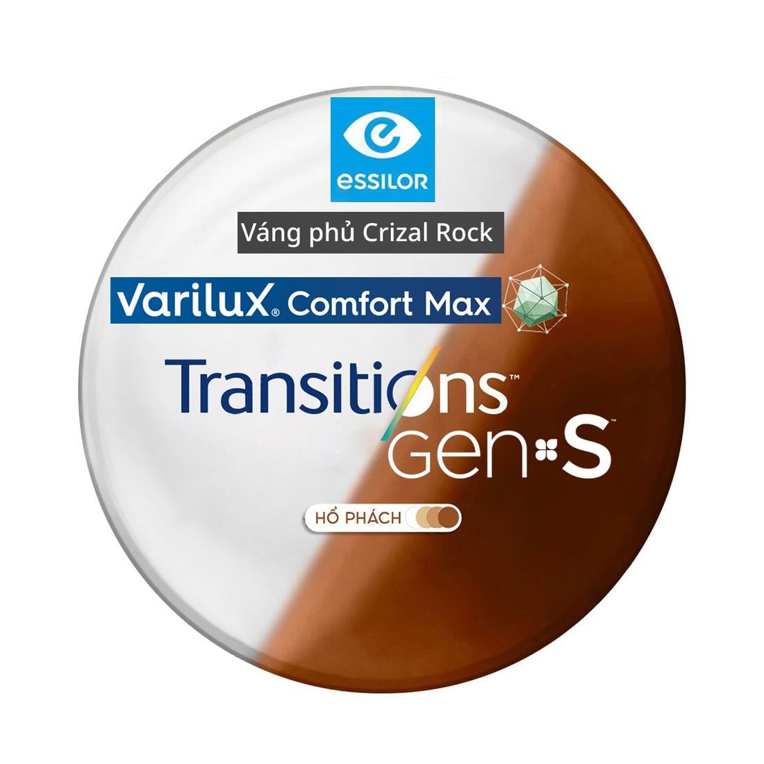  Tròng Đánh Essilor Varilux Comfort Max Váng Phủ Crizal Rock (Đặt Lab Nước Ngoài) 