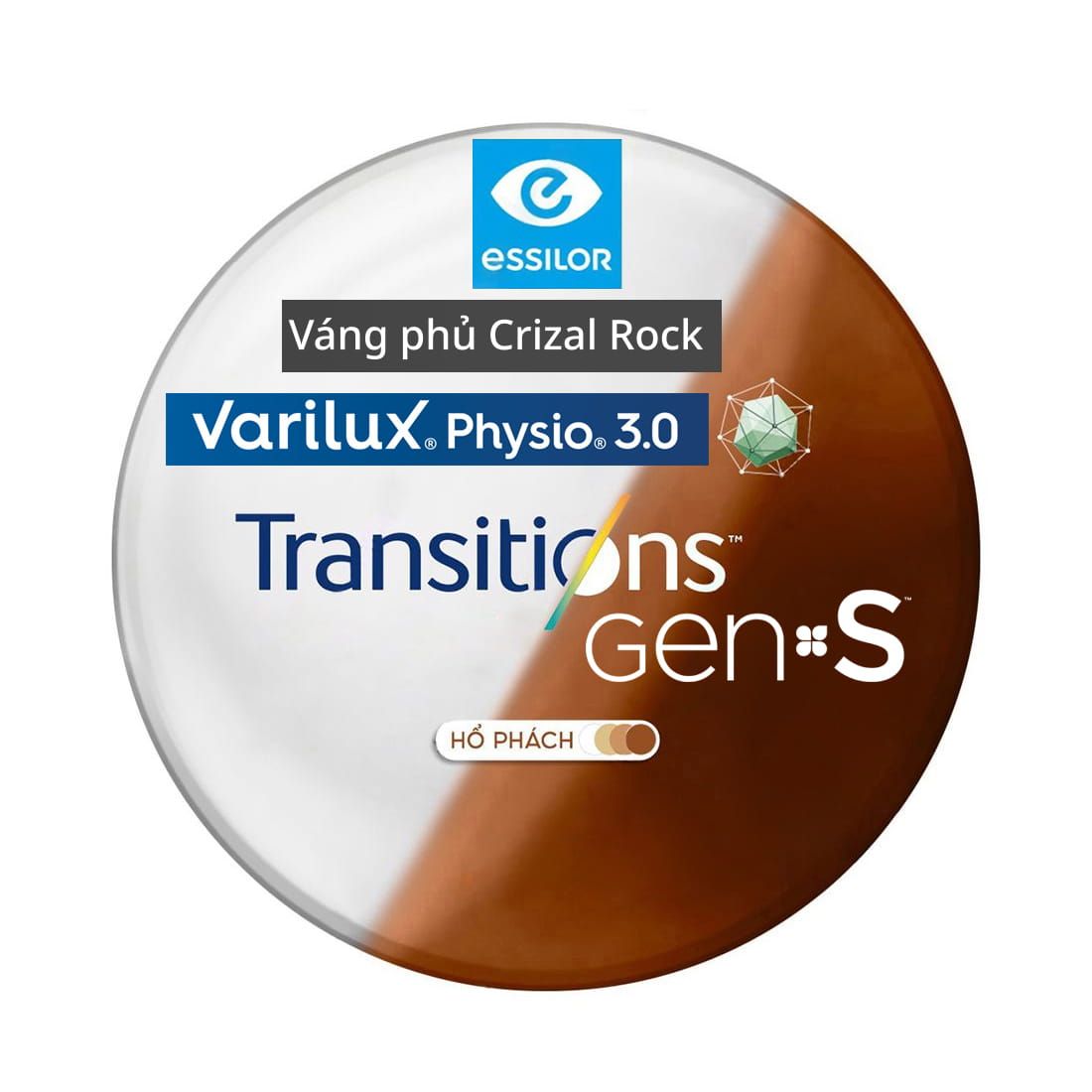  Tròng đánh Essilor Varilux Physio 3.0 đặt Lab nước ngoài váng phủ Crizal Rock 