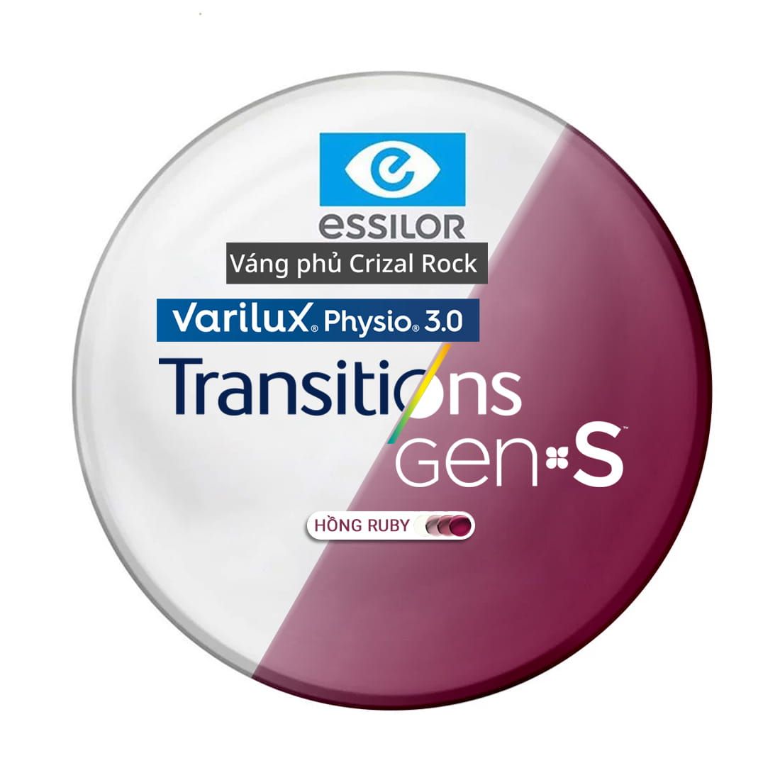  Tròng đánh Essilor Varilux Physio 3.0 đặt Lab nước ngoài váng phủ Crizal Rock 