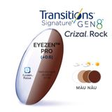  Tròng kính Essilor Eyezen Pro đổi màu chiết suất 1.60 váng phủ Crizal rock 