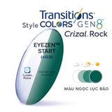  Tròng kính Essilor Eyezen Start đổi màu Style Colors chiết suất 1.50 váng phủ Crizal Rock 