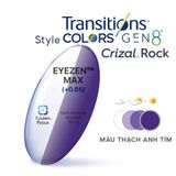  Tròng kính Essilor Eyezen Max đổi màu Style Colors chiết suất 1.50 váng phủ Crizal rock 