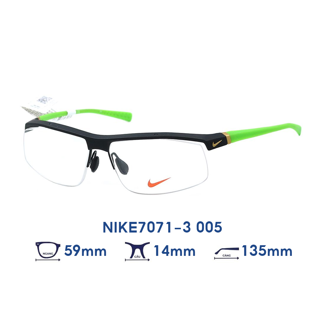 Gọng kính NIKE7071-3 005 - Đen xanh