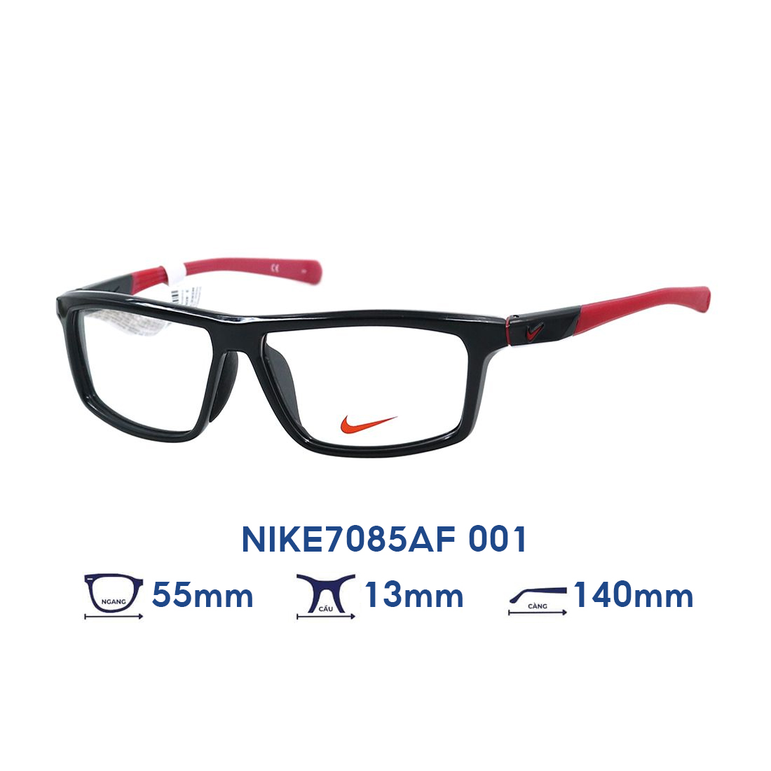 Gọng kính NIKE7085AF 001 - Đen đỏ