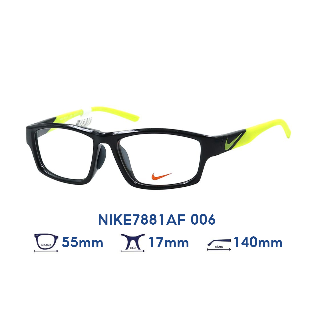 Gọng kính NIKE7881AF 006 - Màu đen vàng