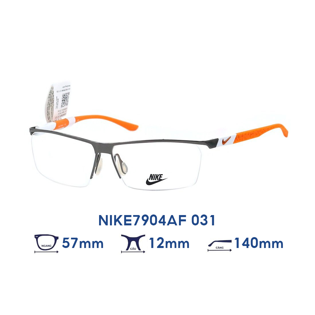 Gọng kính NIKE7904AF 031 - Màu xám cam