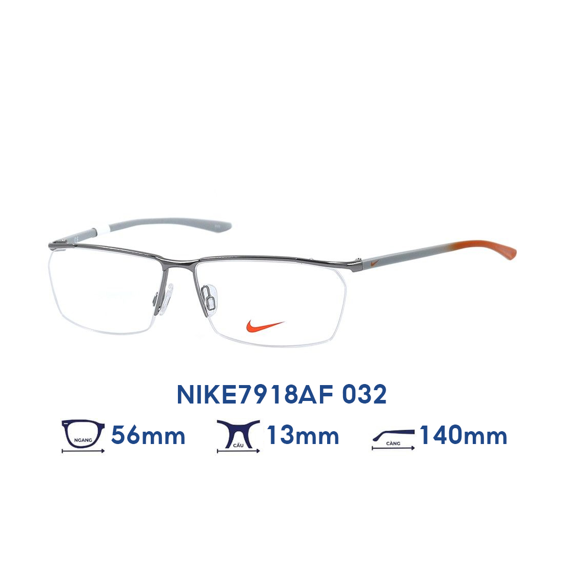 Gọng kính NIKE NIKE7918AF 032 - Màu Xám - Size 56