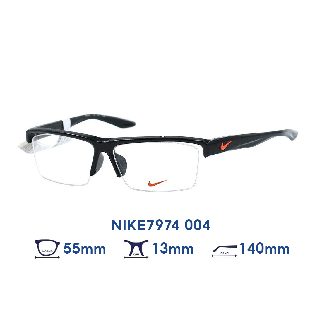 Gọng kính NIKE NIKE7974 004 - Màu Đen - Size 55