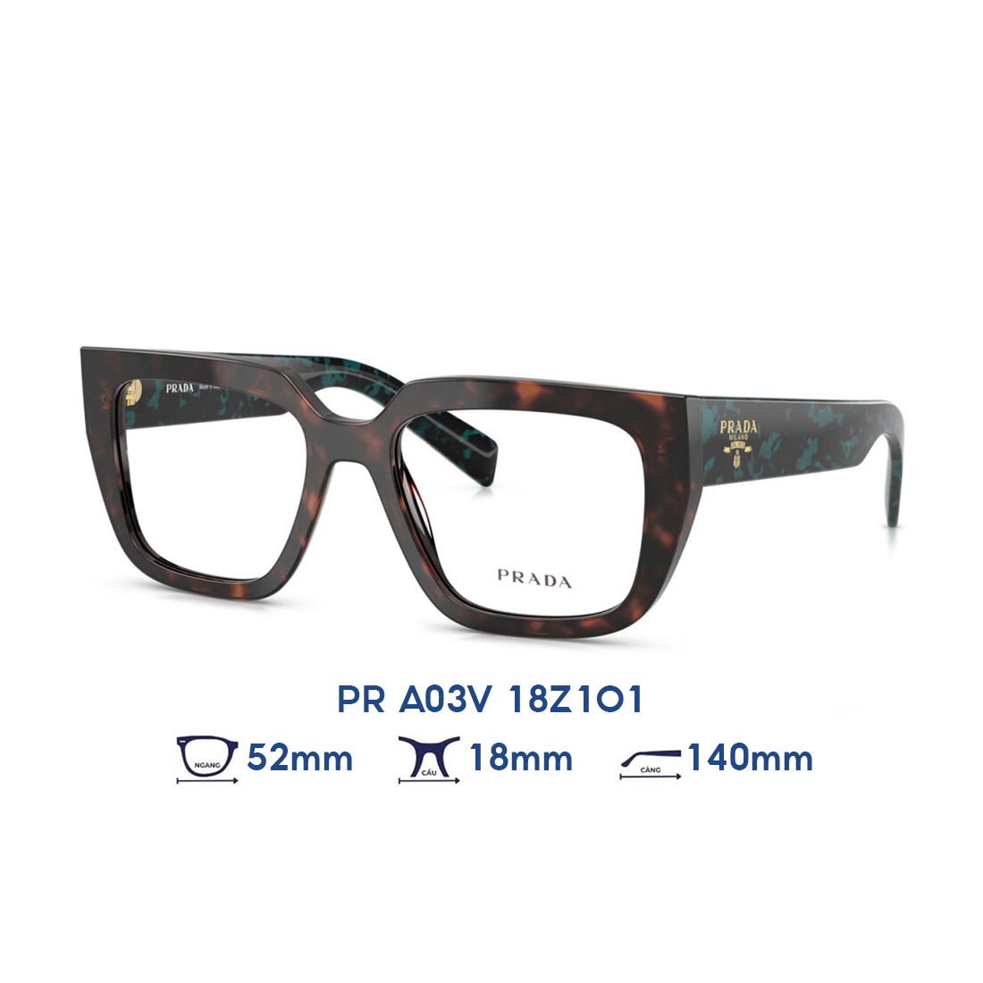  Gọng kính PRADA PR A03V 18Z1O1 