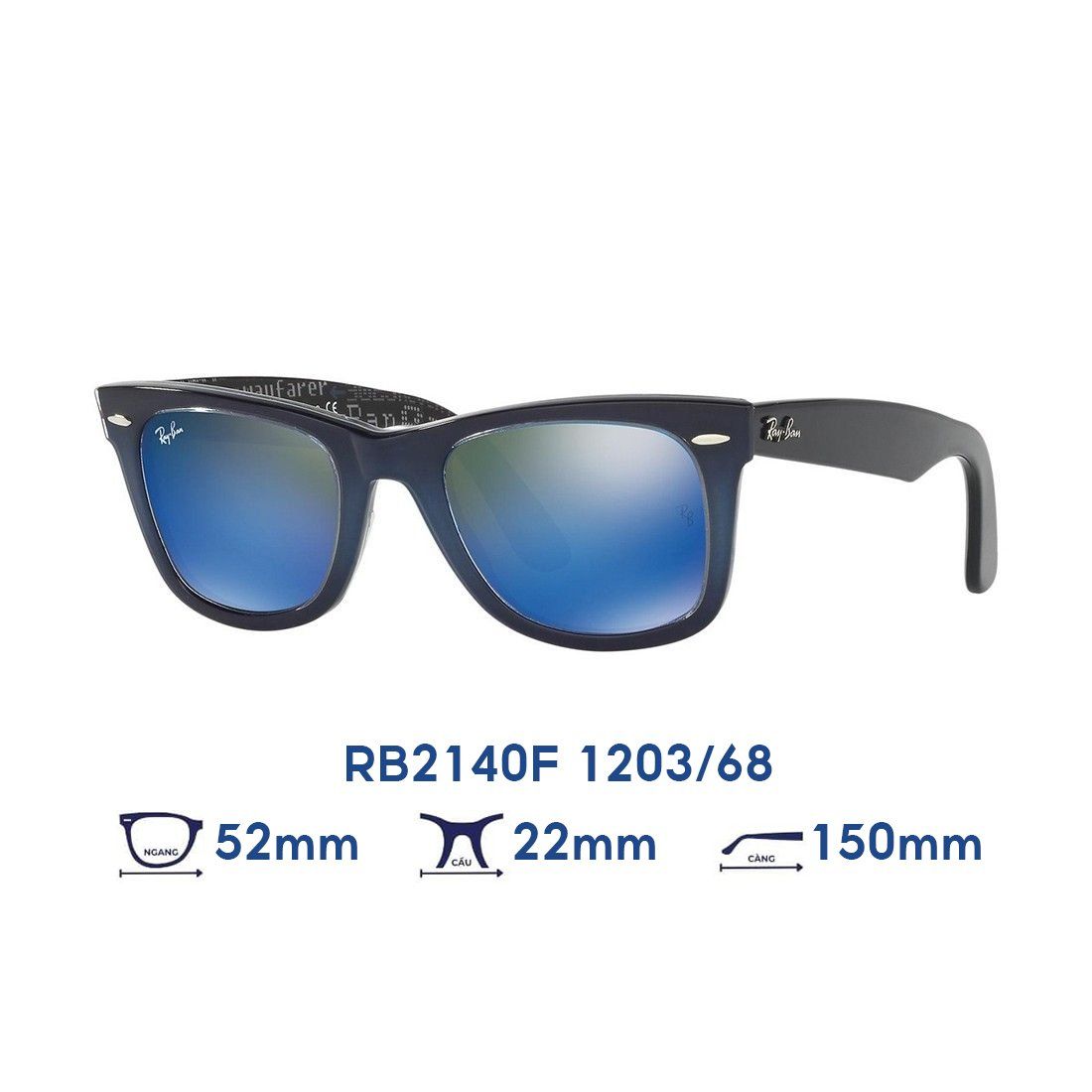  Kính mát RAYBAN RB2140F 1203/68 