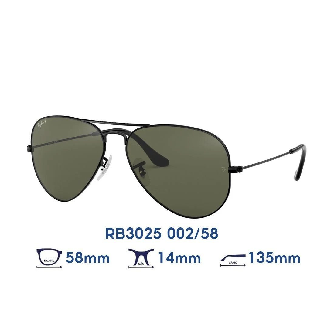  Kính mát RAYBAN RB3025 002/58 