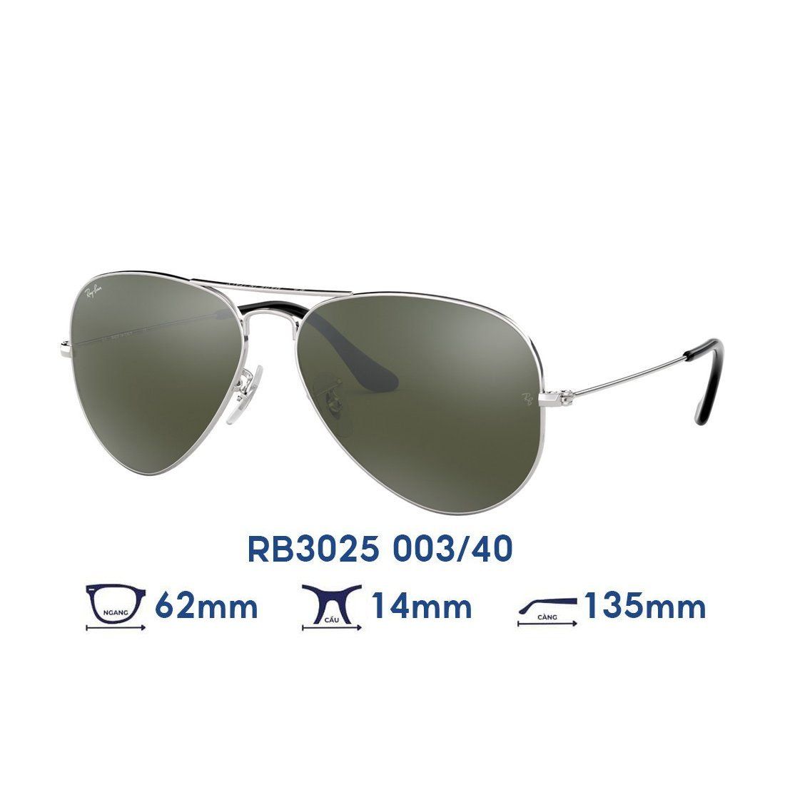  Kính mát RAYBAN RB3025 003/40 