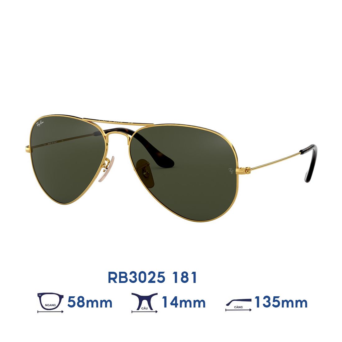  Kính mát Rayban RB3025 181 + Tặng phiếu mua hàng trị giá 500.000 vnđ 