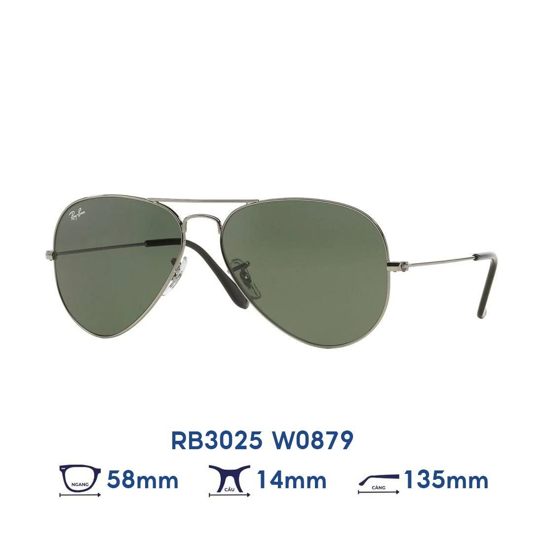  Kính mát Rayban RB3025 W0879 + Tặng phiếu mua hàng trị giá 500.000 vnđ 