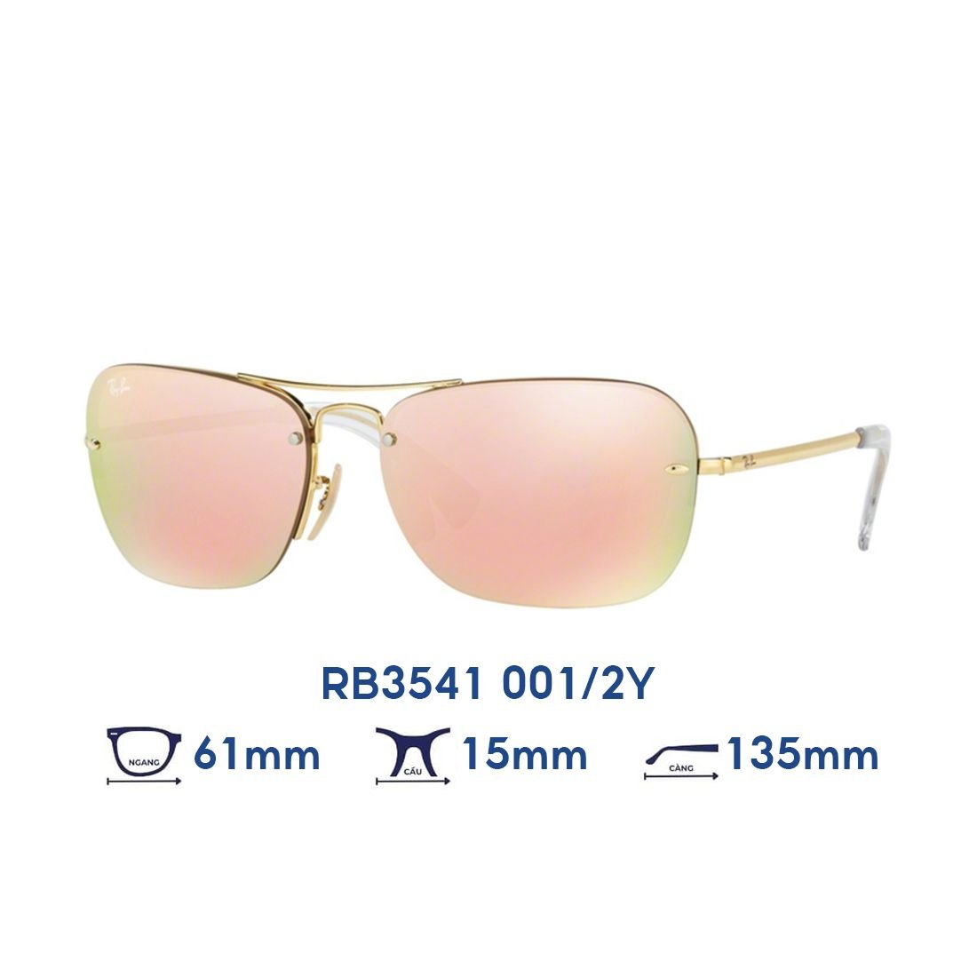  Kính mát Rayban RB3541 001/2Y 