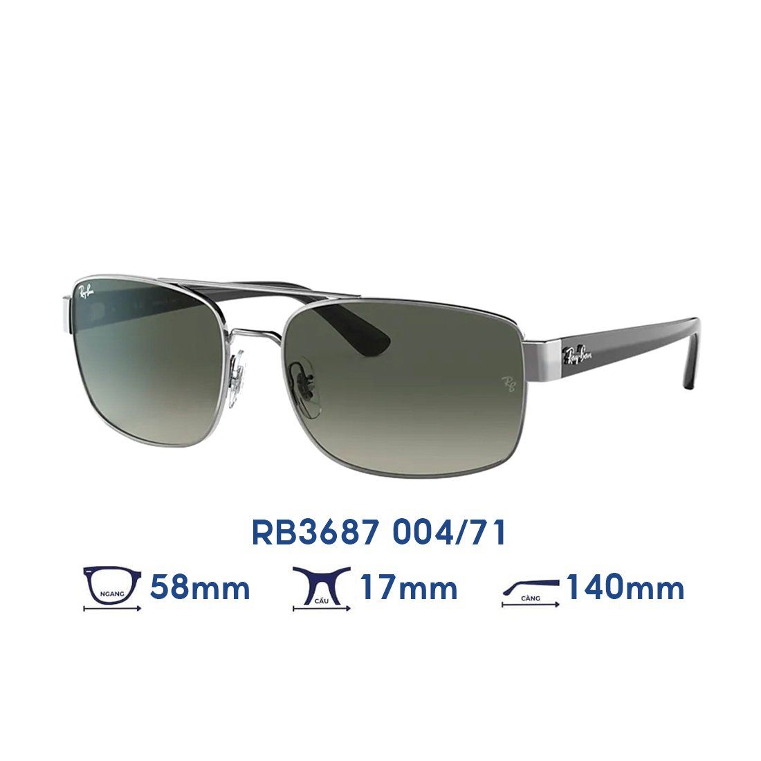  Kính mát RAYBAN RB3687 004/71 