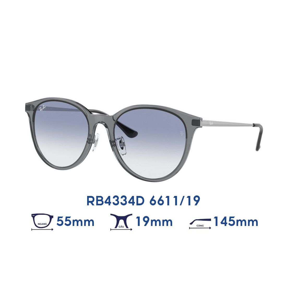 Ray-Ban RB4334D 6611/19 là mẫu kính mát sở hữu thiết kế hiện