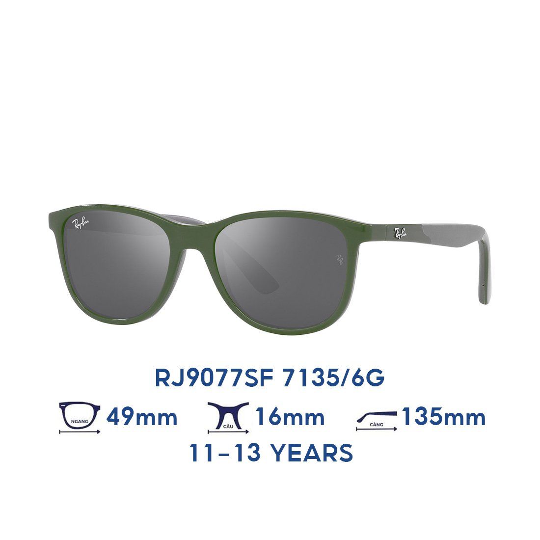  Kính mát trẻ em Kids RAYBAN RJ9077SF 7135/6G 